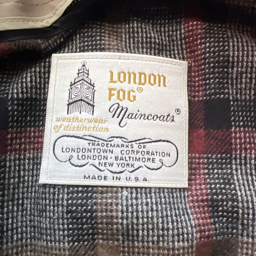 Vintage Women's Heavy London Fog Light Brown Trench Coat 4 Petite Overcoat - Picture 5 of 6